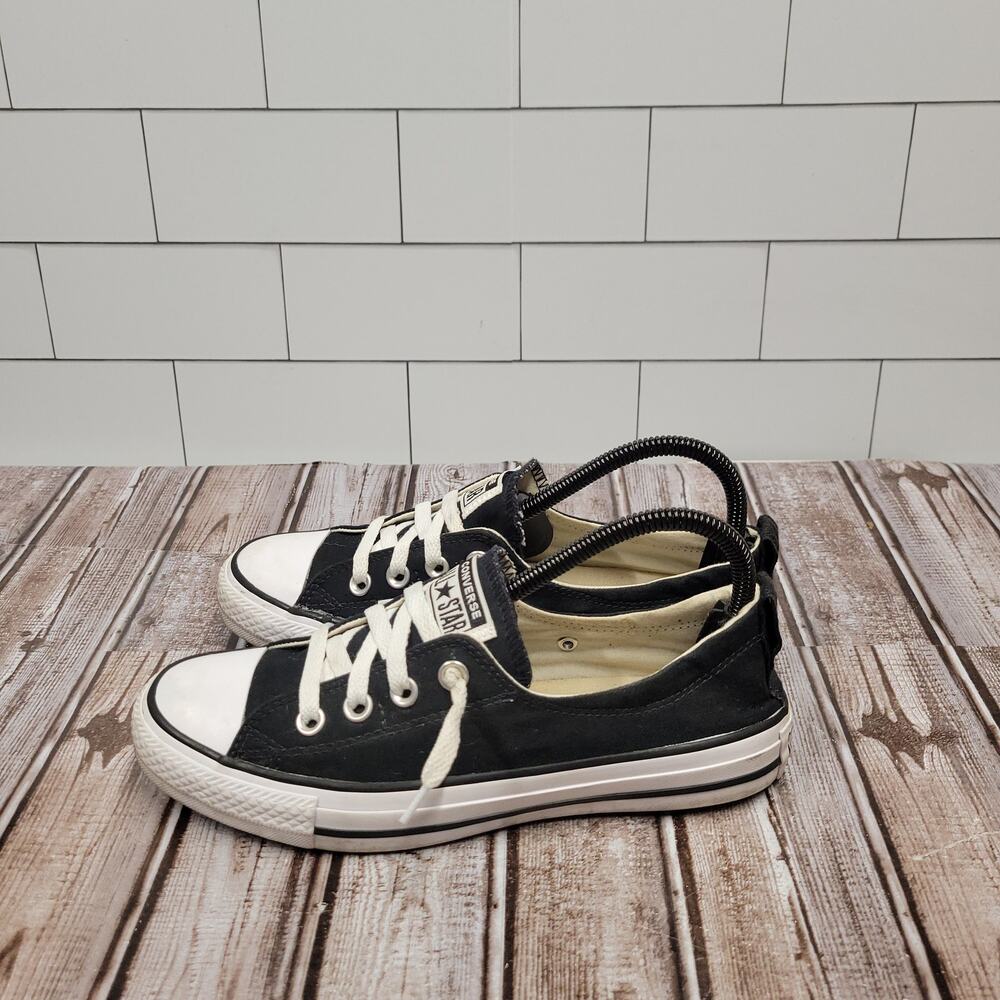 Converse Chuck Taylor All Star Low Black White Canvas Womens Size 8
